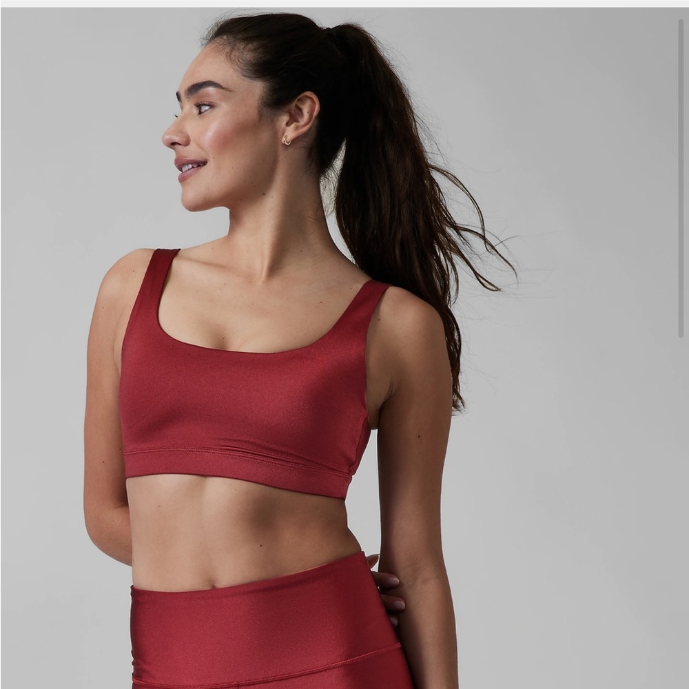 NWT Athleta Exhale Shine Bra A-C XL in Decadent Red